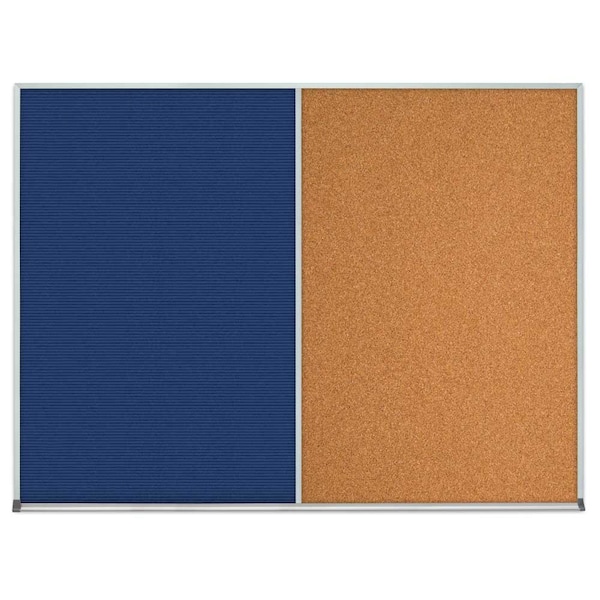 Double Door Radius Corkboard, 60"x36", Sat